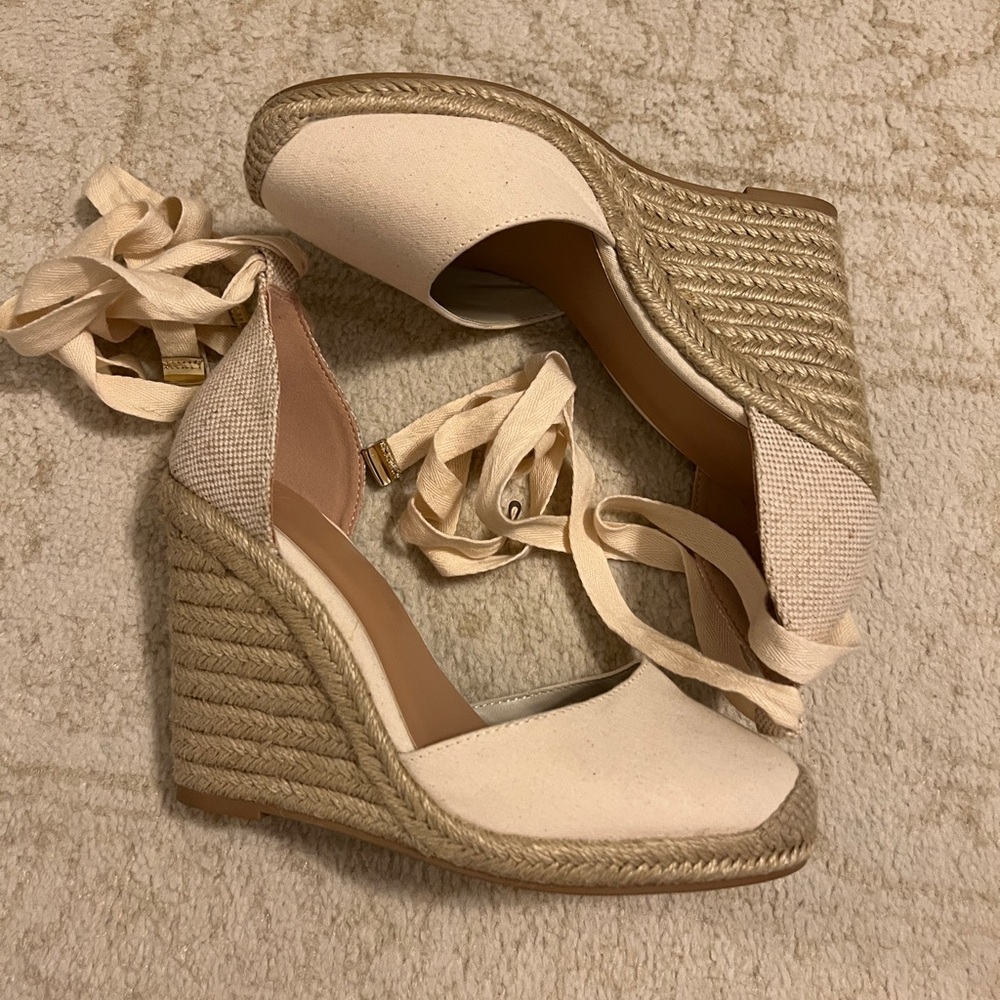 Cream Wedge Espadrilles